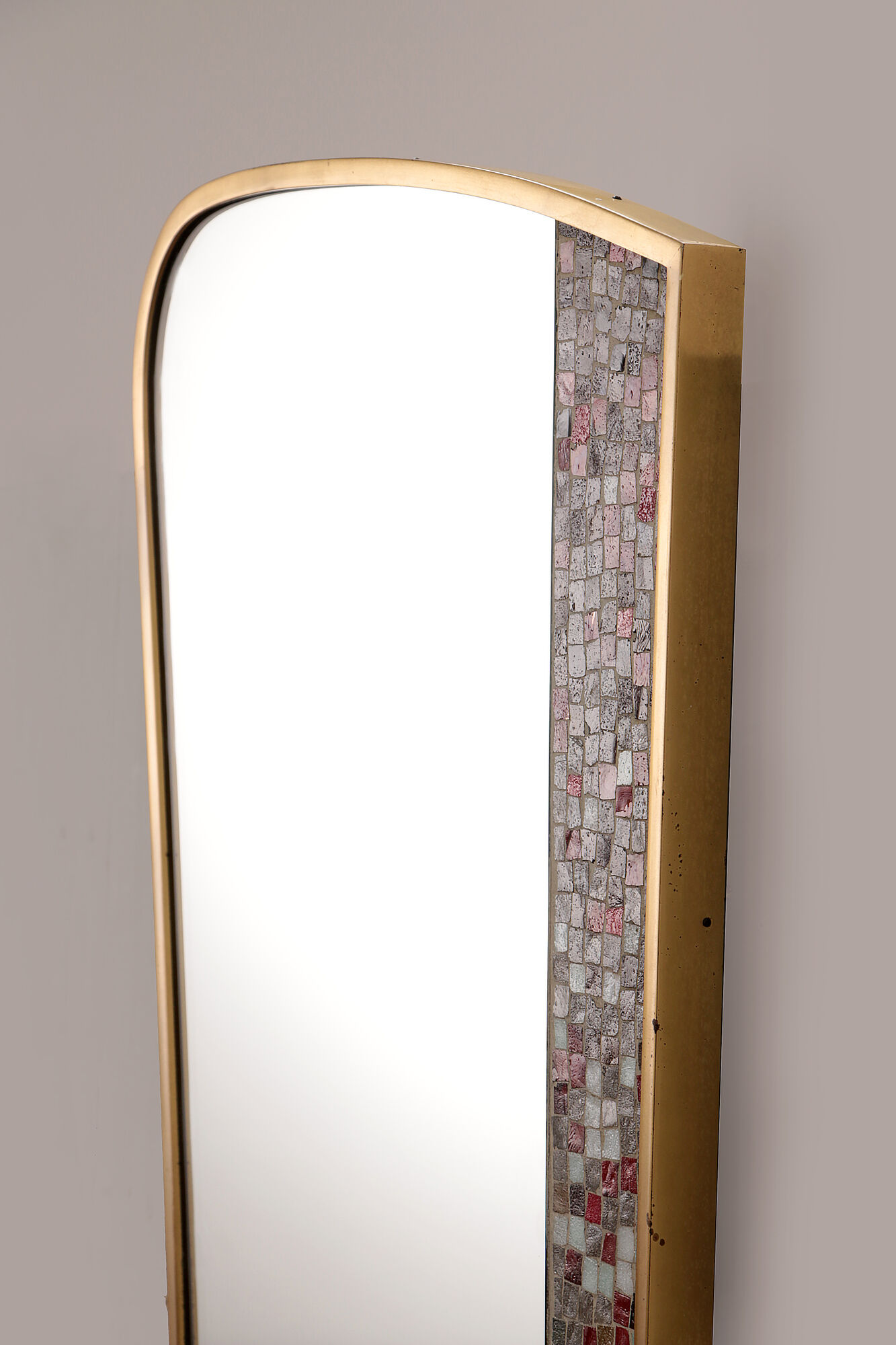 Vintage asymmetrical mirror with mosaic germany 1950