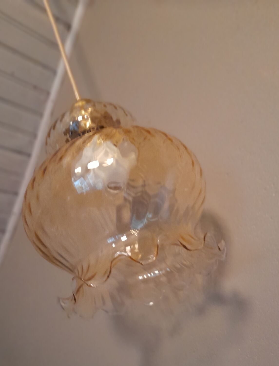 Tulip suspension amber glass, vintage