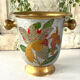 French cloisonne bucket enamelled colored over brass champagne cooler