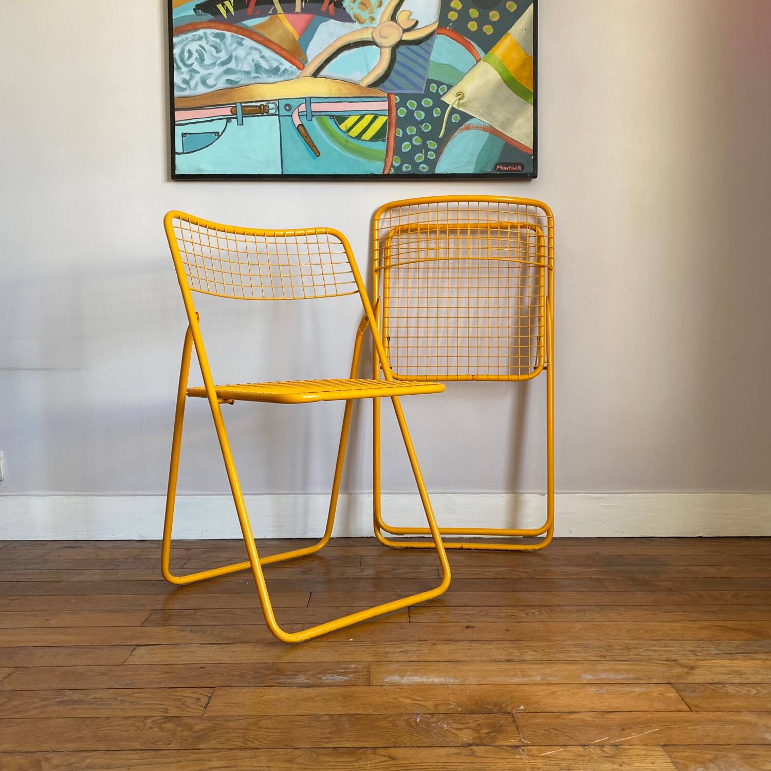 Pair of vintage ted net Ikea chairs from the 70s