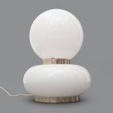 Table lamp with double white glass diffuser, 1970s