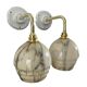 Pair of art deco wall lamps in marbled opaline