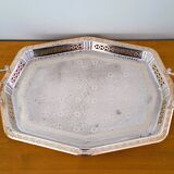 Antique silver-plated metal tray