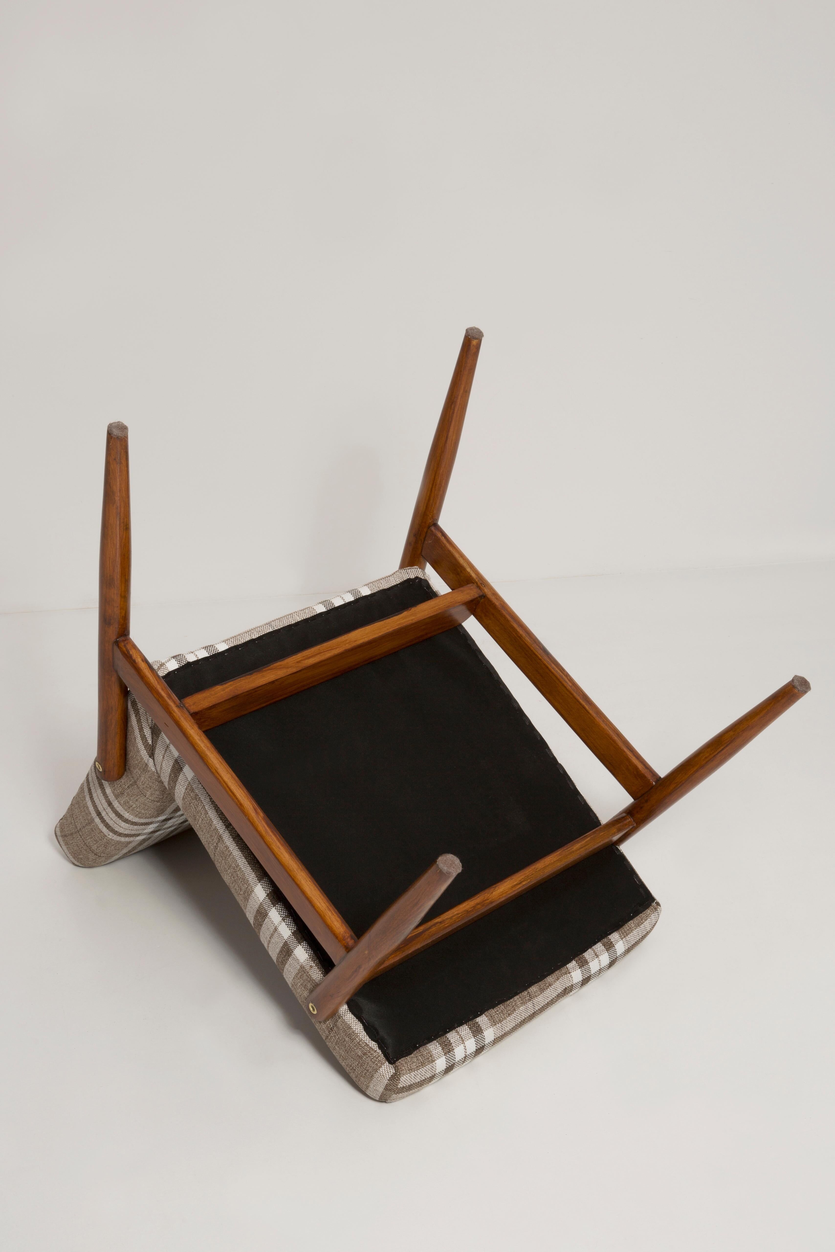 Beige checked fabric armchair, type 300-227, Europe, 1960s