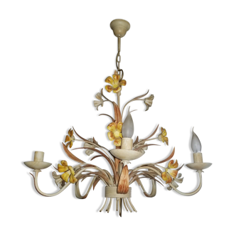 Lustre floral Italien en tôle