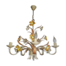 Italian floral chandelier in sheet metal