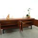 Long dark walnut veneer sideboard, vintage TV cabinet