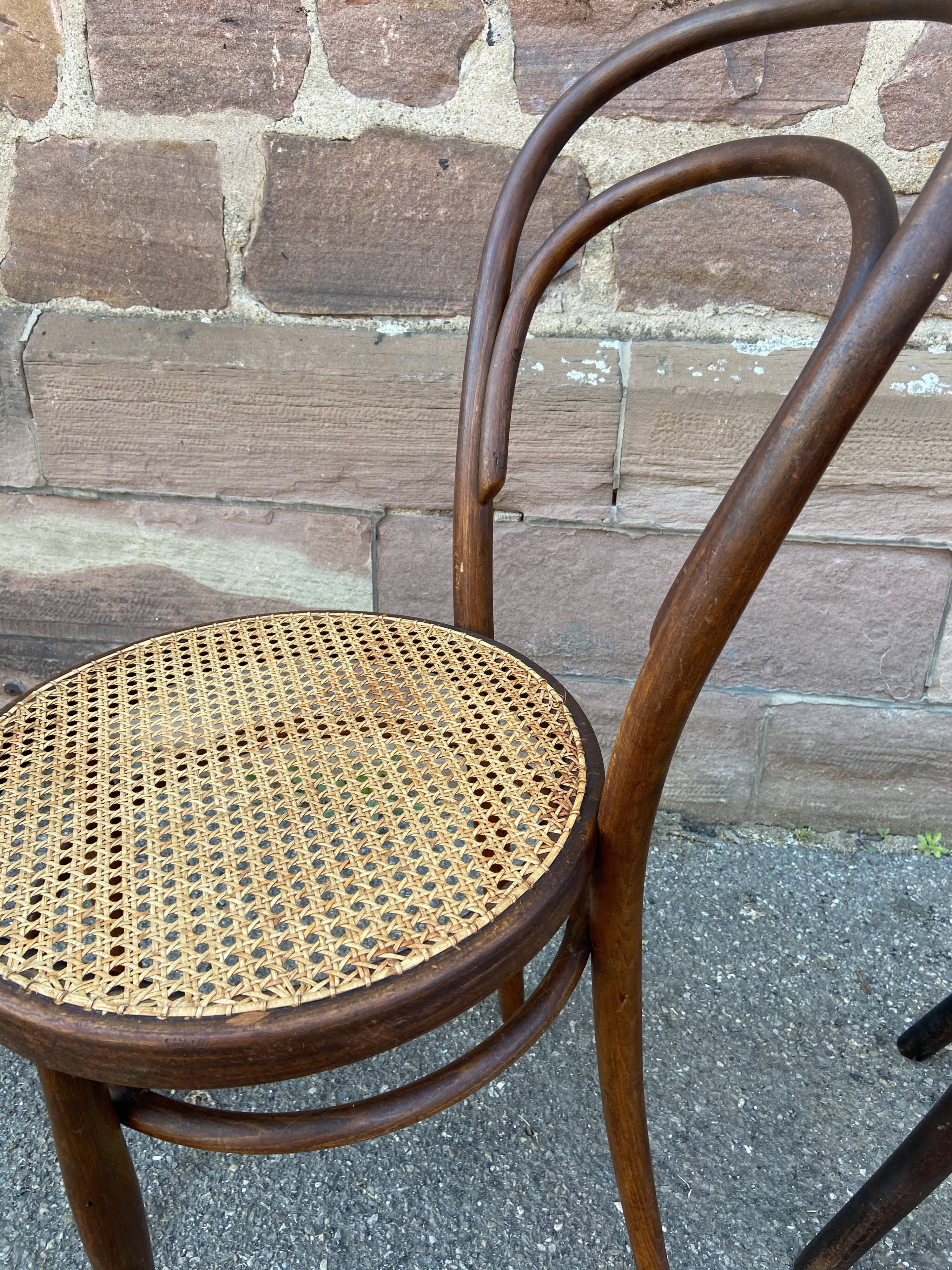 Pair of chairs bistro curved wood