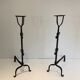 Pair of wrought iron landiers. french work ,seventeenth century