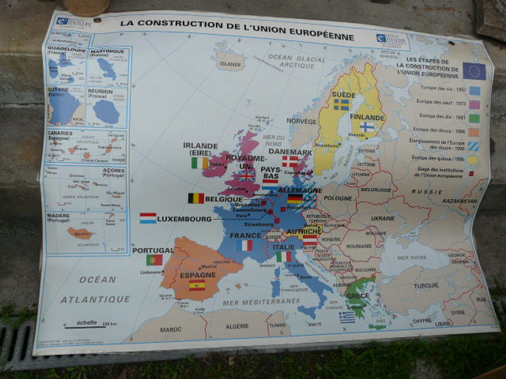 Carte scolaire poster vintage Europe édition Eduscope MDI affiche ancienne