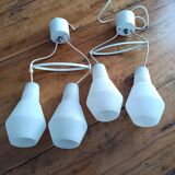 2 opaline suspensions Doria Leuchten