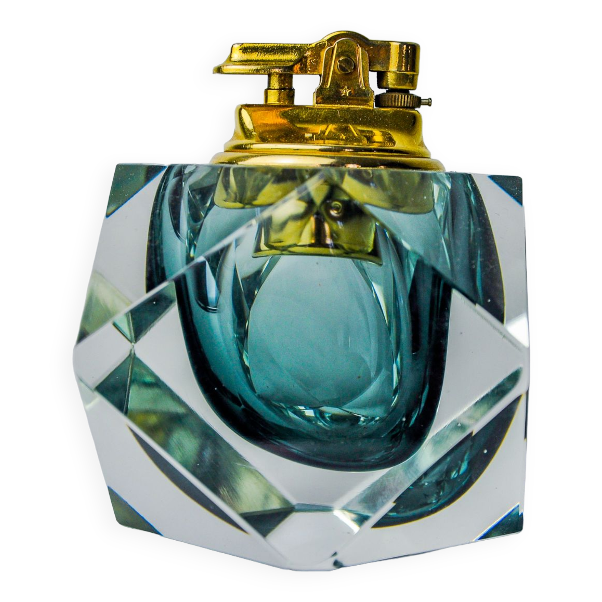 Grey Sommerso Lighter by Seguso, Murano, Italy, 1970