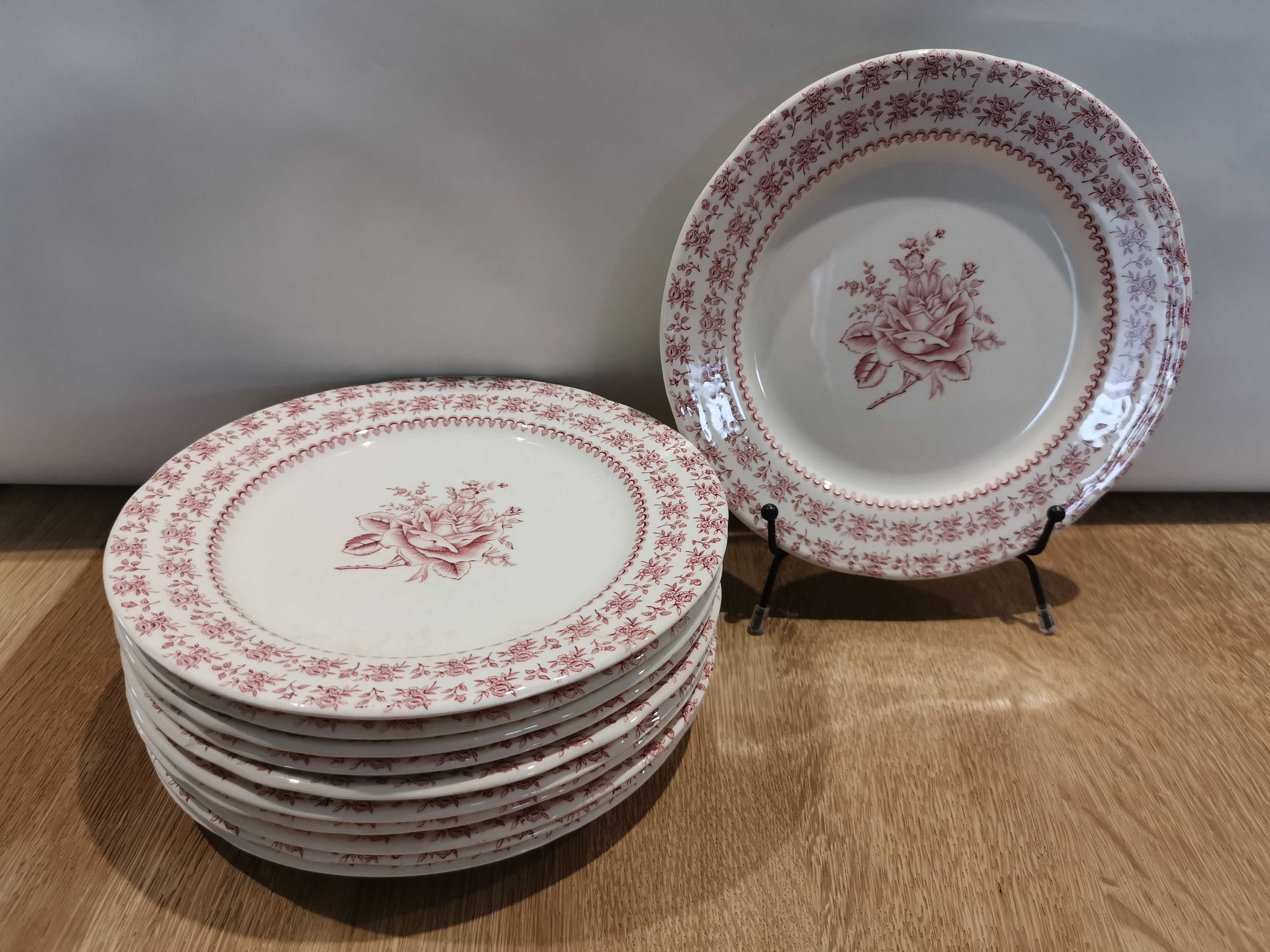 Set of 11 old Lunéville dessert plates