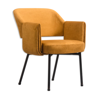 Vintage metal and alcantara armchair, 1970