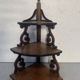 Napoleon III corner shelf in solid walnut, 19th century