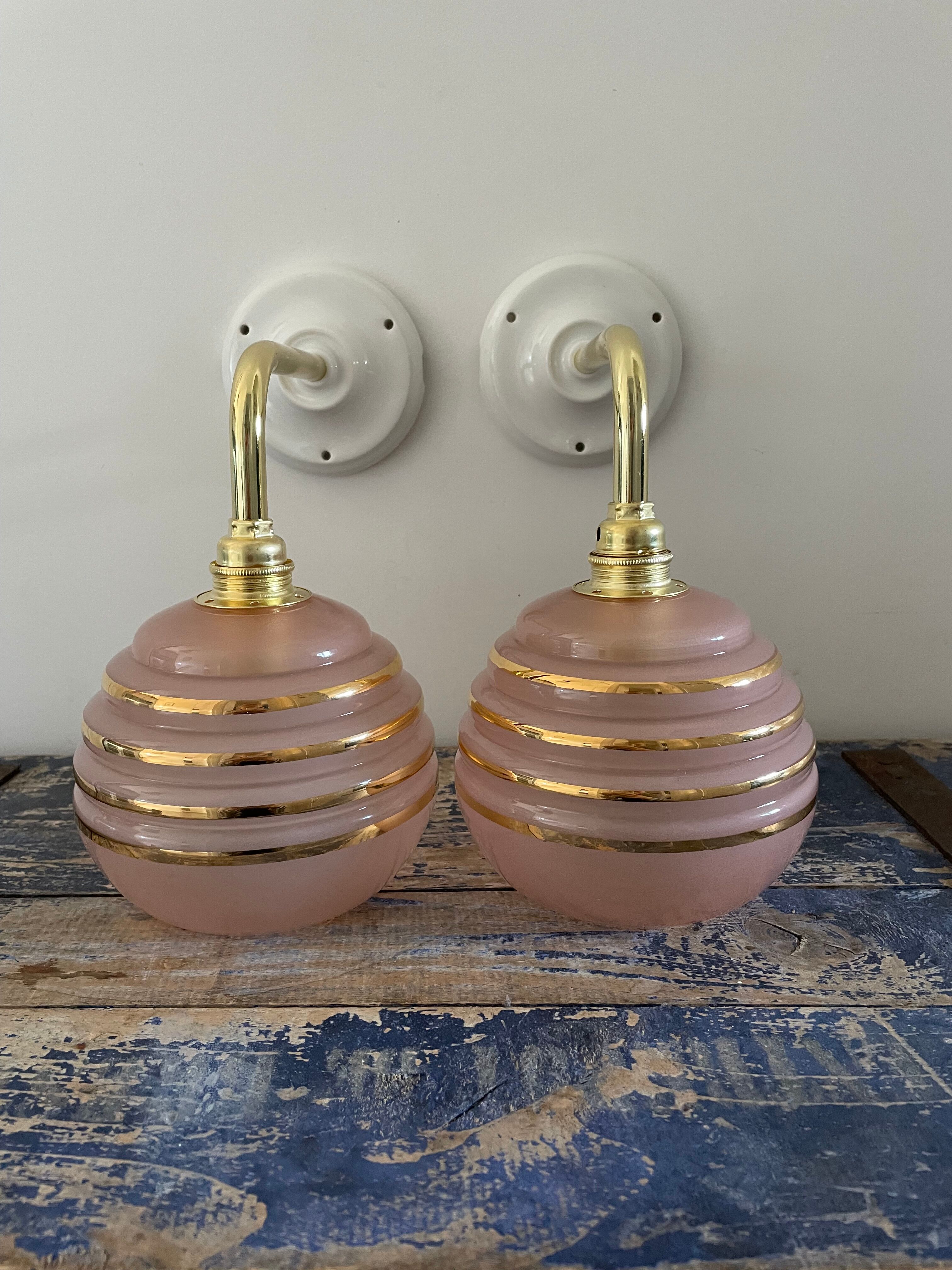 Pair of Art Deco wall lights