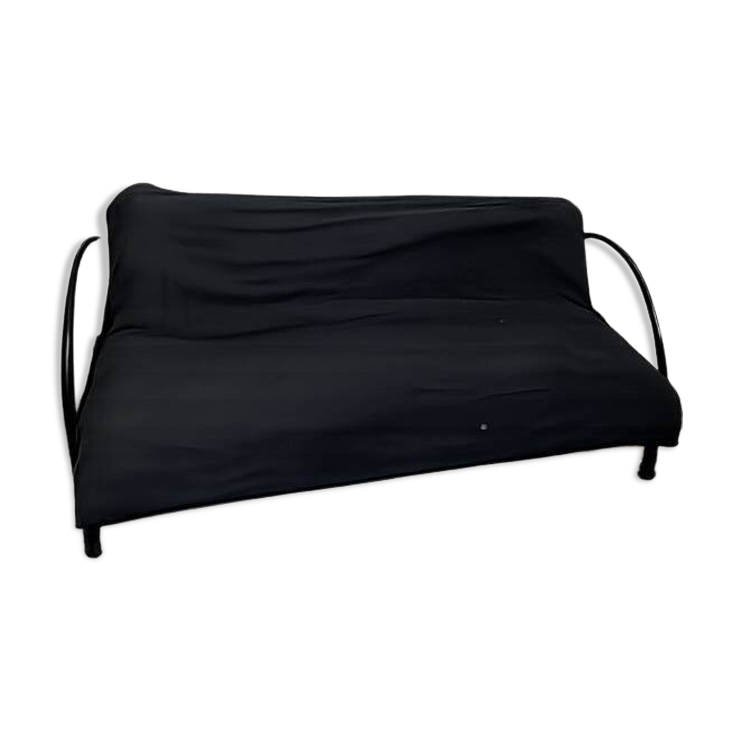 Black painted metal sofa bed, Industrial style