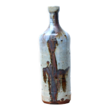Vase bouteille en grès décor abstrait années 70