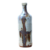 Vase bouteille en grès décor abstrait années 70