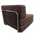 Fauteuil vintage marron côtelé / une place avec accent chromé