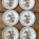 Series of 6 flat plates old model "Thistles" Gien
