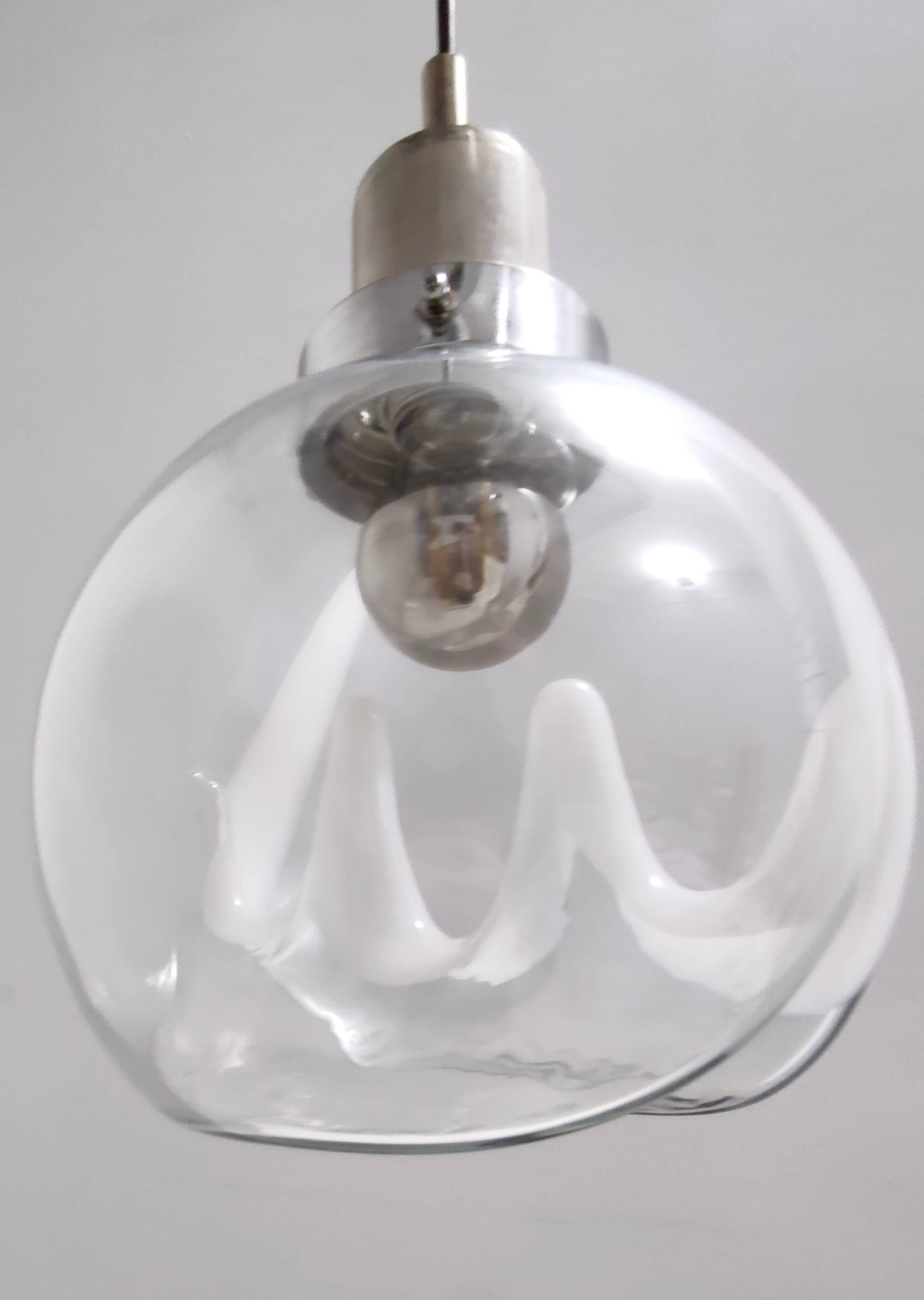 Murano Glass and Varnished Metal 3-Light Pendant by Toni Zuccheri for Venini