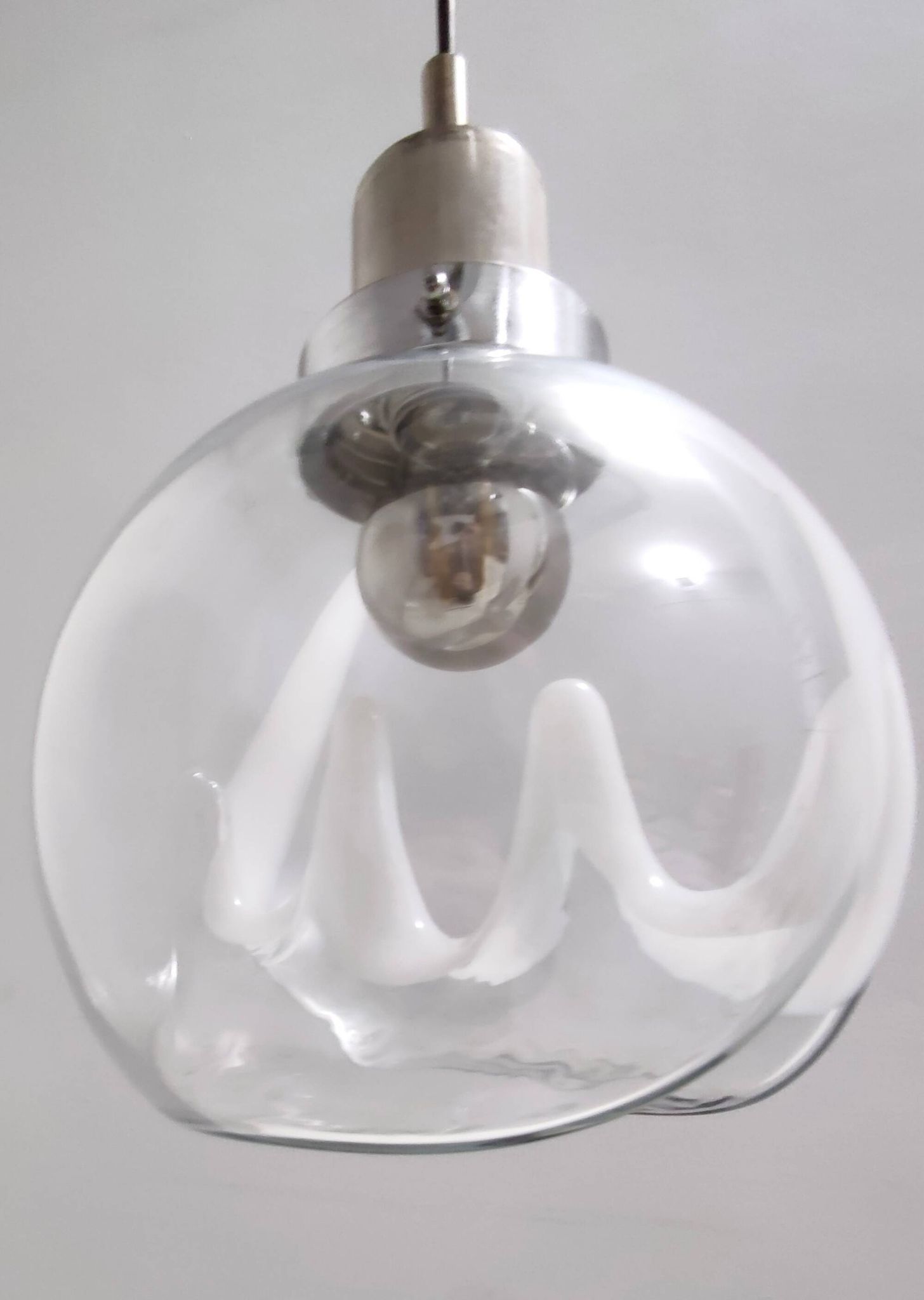 Murano Glass and Varnished Metal 3-Light Pendant by Toni Zuccheri for Venini