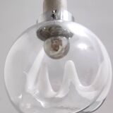 Suspension 3 lumières en verre de Murano et métal verni par Toni Zuccheri pour Venini