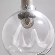 Murano Glass and Varnished Metal 3-Light Pendant by Toni Zuccheri for Venini