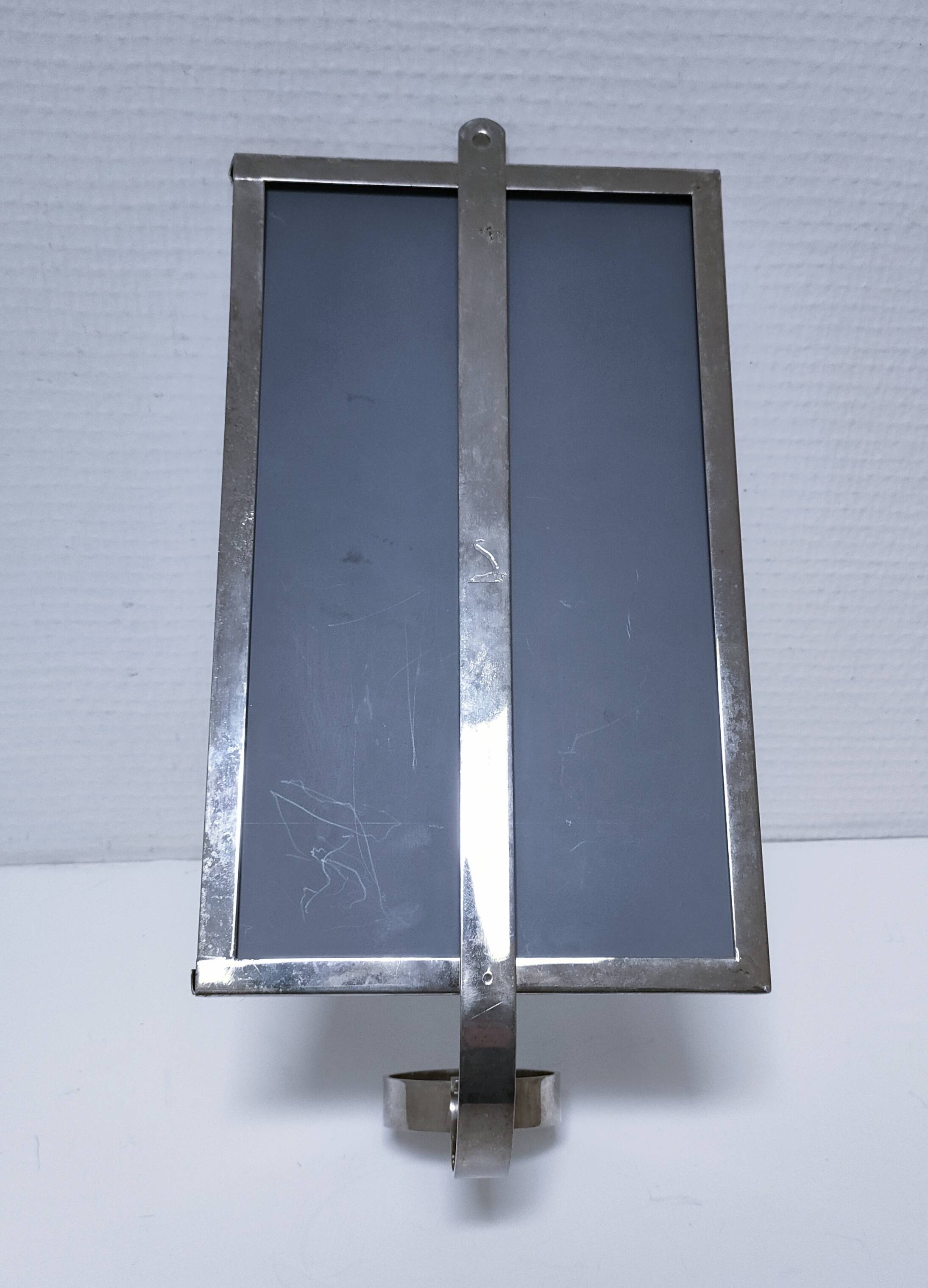 bougeoir métal argenté miroir décor feuillagé estampillé années 70