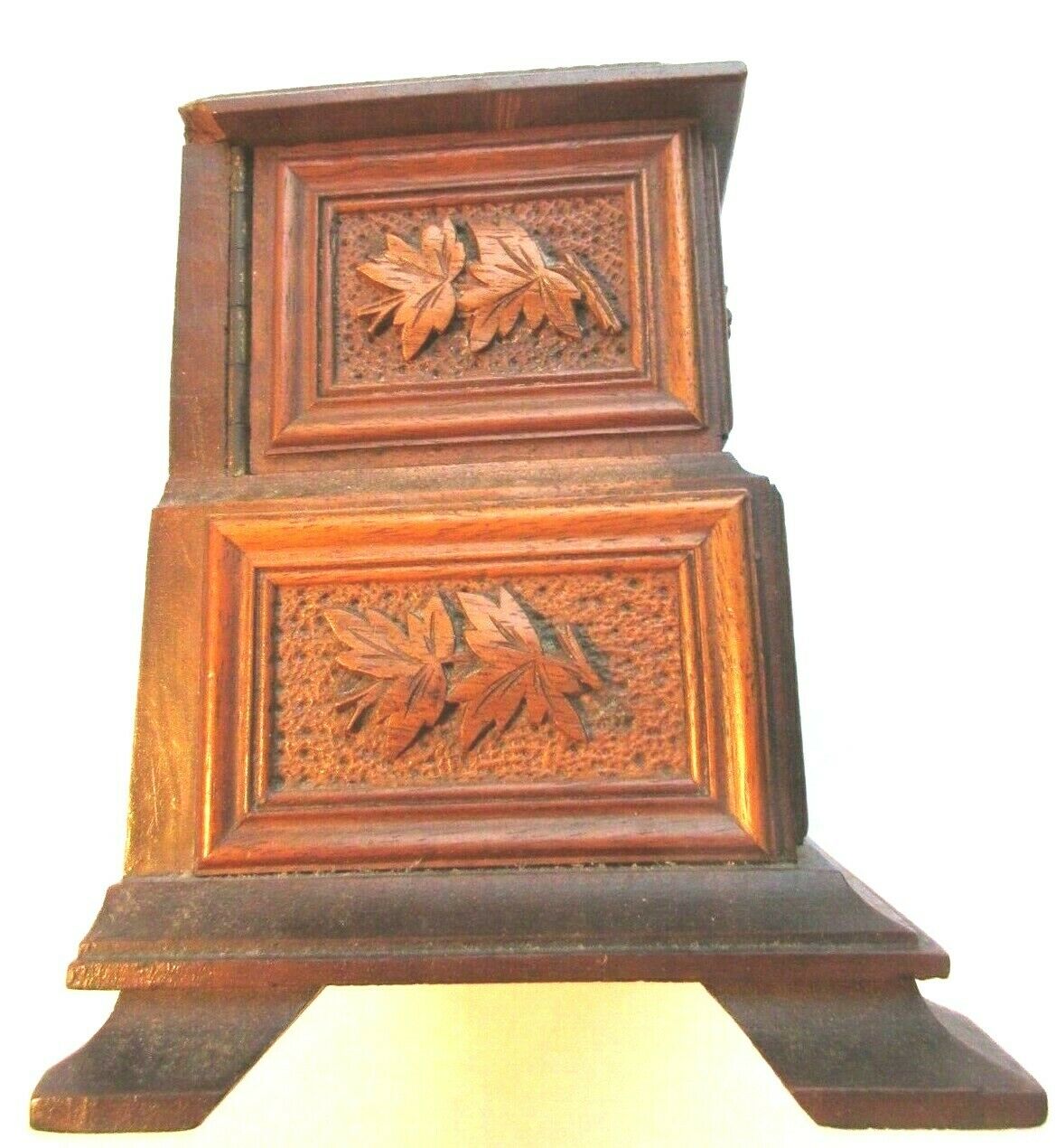 Jewelry box Sculpture Wood Black Forest, 3 compartments, Cabinet Napoléon III