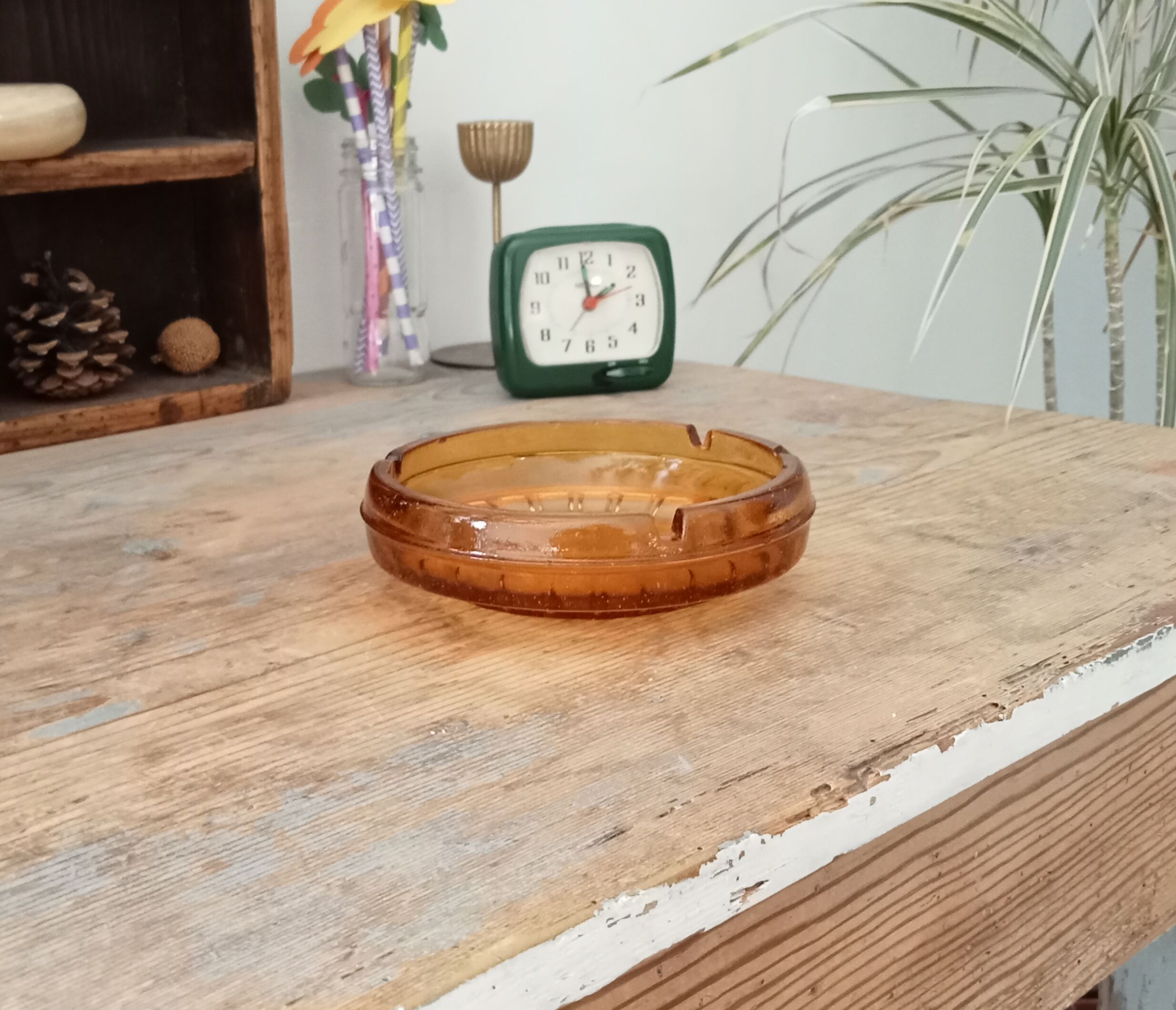 Vintage amber ashtray 60-70s