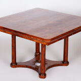 Restored biedermeier dining table, yew-tree, austria, 1830s