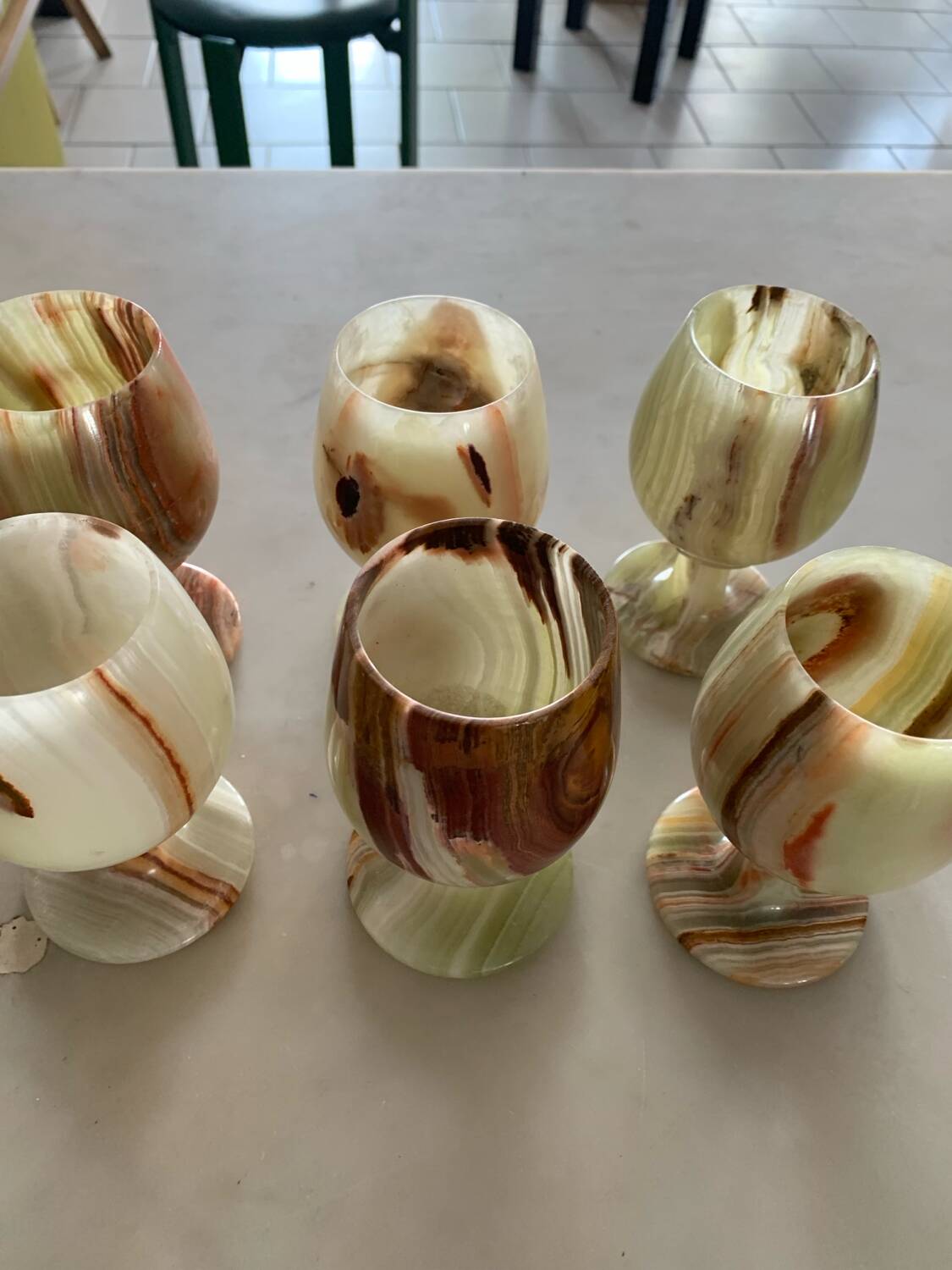 Vintage Onyx Glass Lot Circa 1970