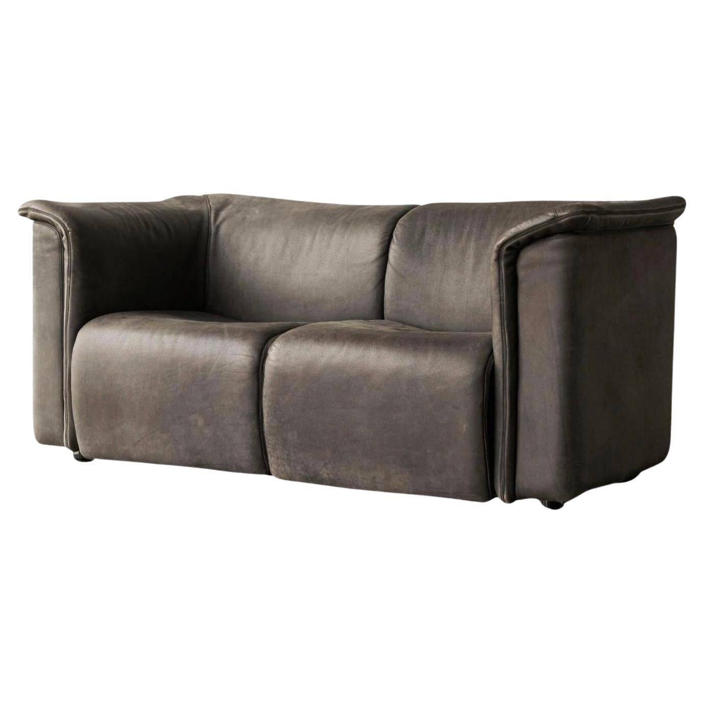 Sofa Karl Wittmann in patinated leather, 1980s