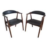 Paire de chaises Thomas Harlev.  Scandinave 1960.