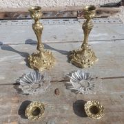 paire bougeoirs bronze