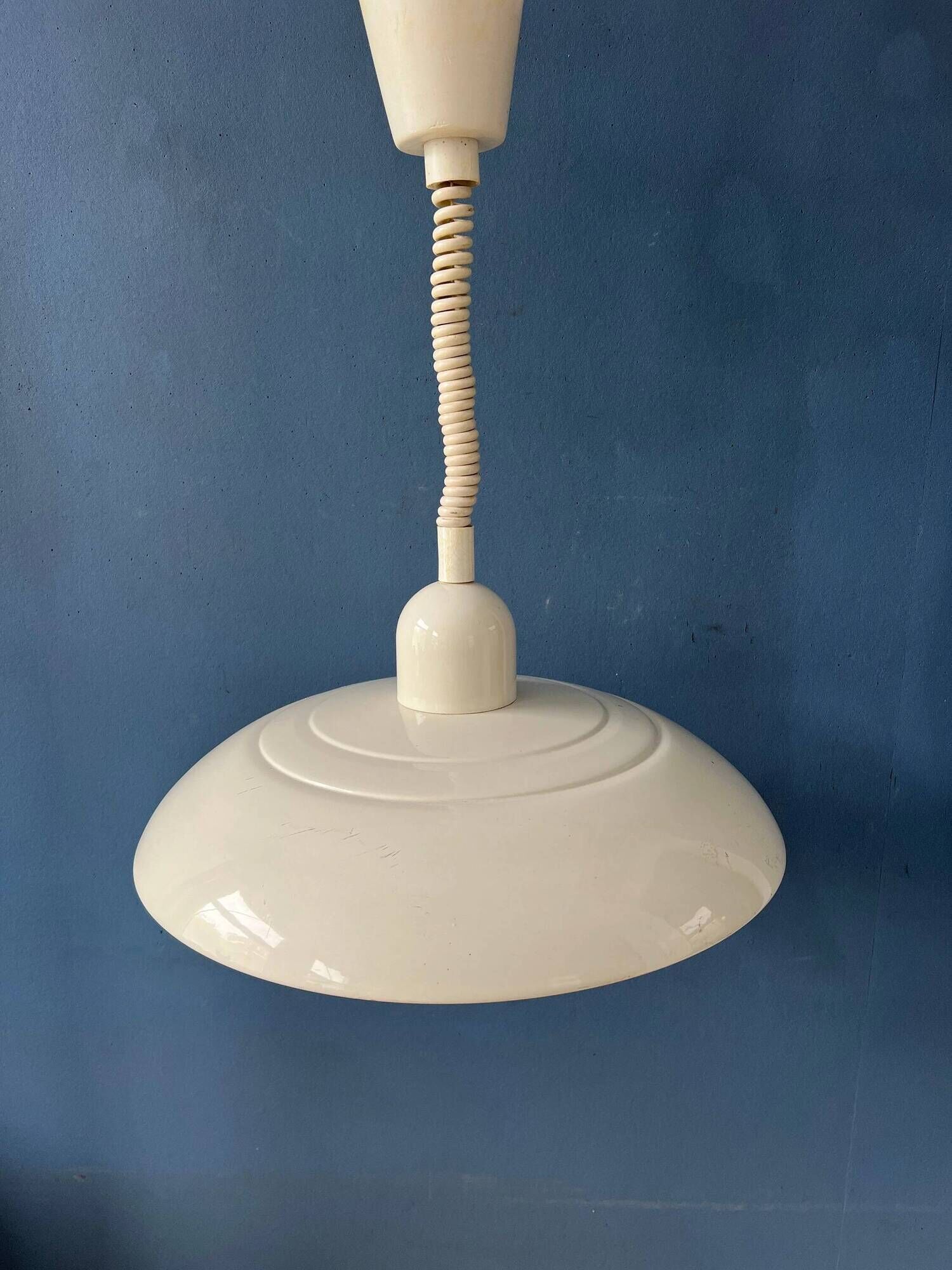 Suspension vintage Space Age en métal beige