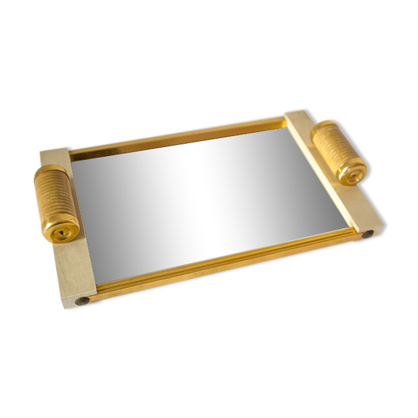 Plateau miroir bois et métal