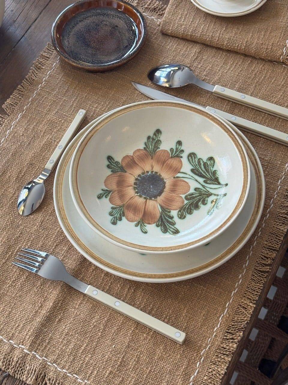 Vintage tableware set Bangui – Faïencerie de Gien - 1970s