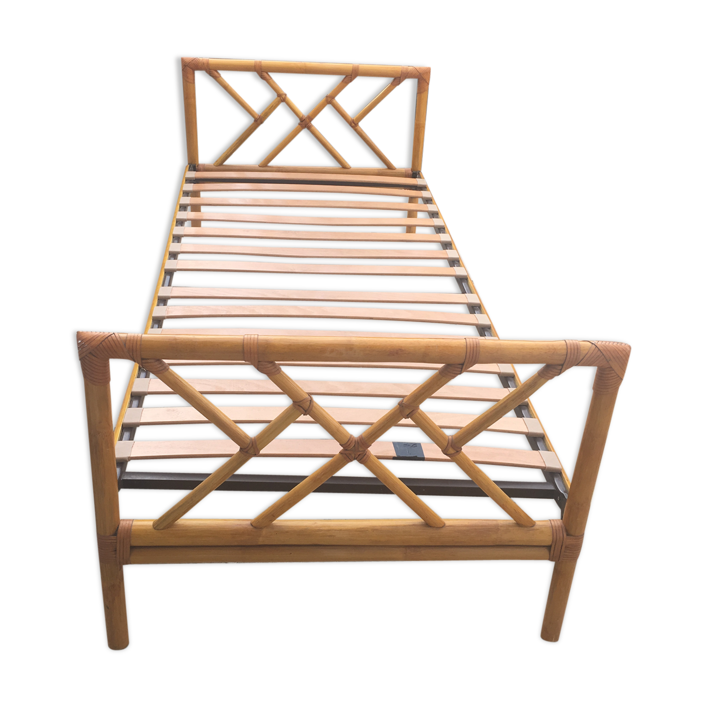 Lit bambou rotin vintage