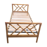 Lit bambou rotin vintage