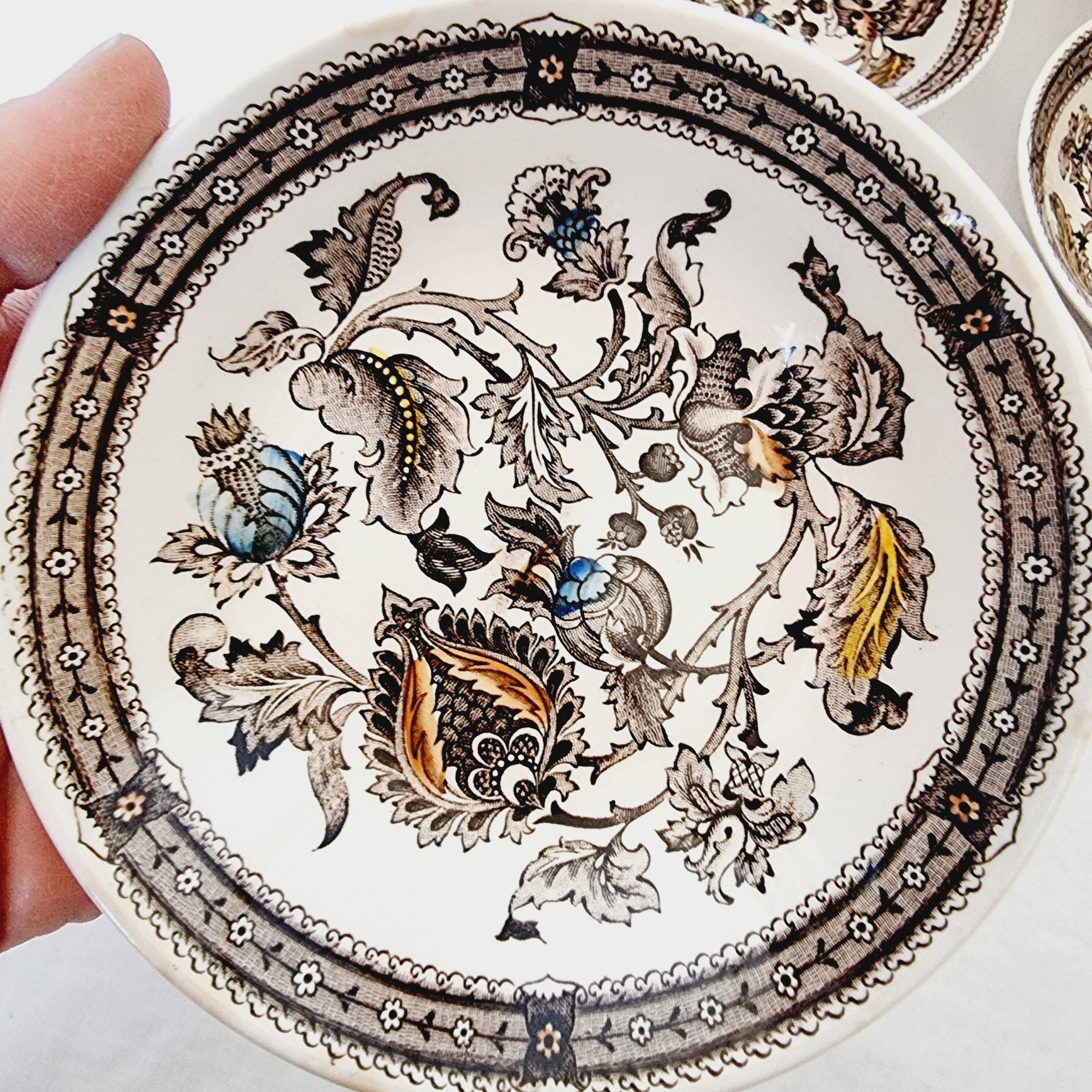 Set of 8 StaffordShire color unalterable English porcelain bowls