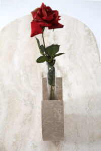 Fratelli Manelli style Travertine and glass test tube vase