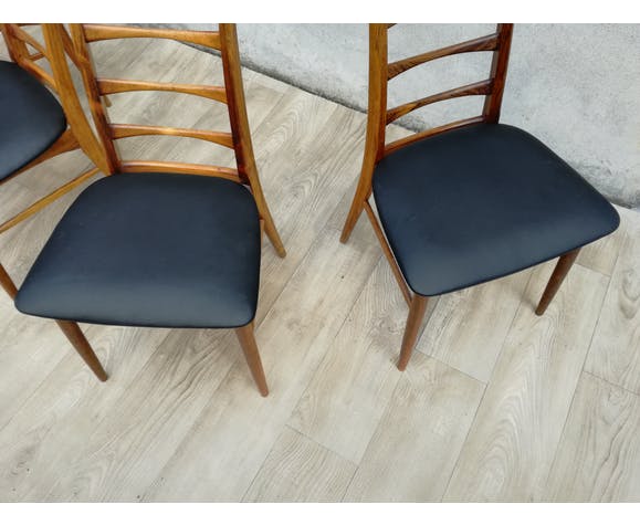 Set of 4 Scandinavian chairs model Liz in rosewood by Niels Koefoed