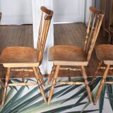 Set of 4 Tacoma Baumann slatted chairs