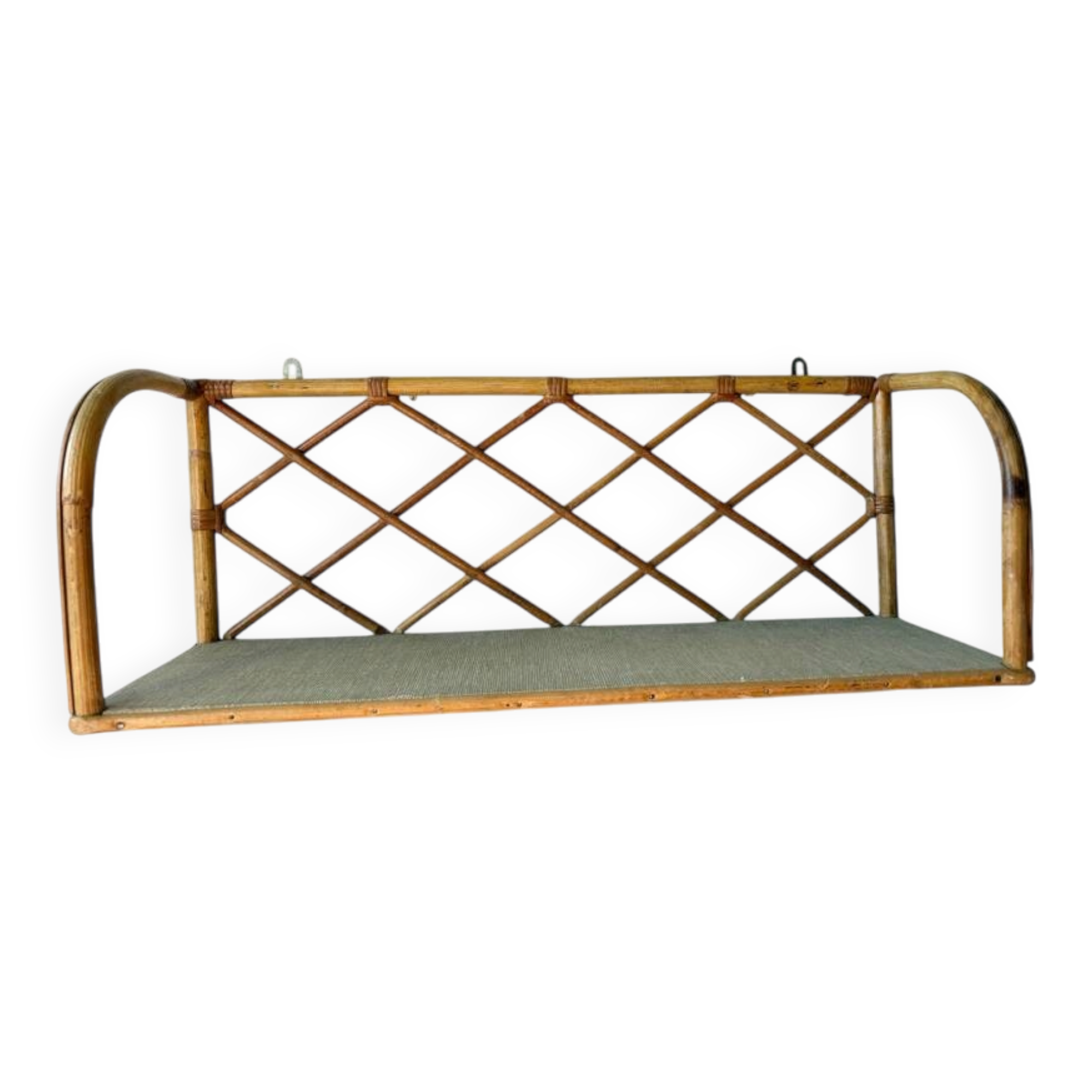 Vintage rattan wall shelf