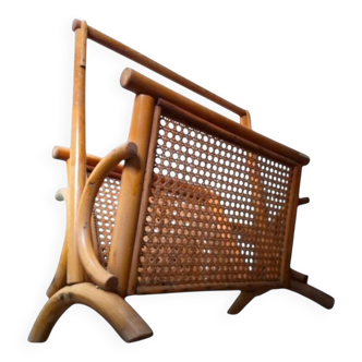 Rattan magazine rack