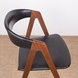 4 Danish chairs in Afromosia and skai model 205 by Thomas Harlev