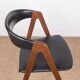 4 Danish chairs in Afromosia and skai model 205 by Thomas Harlev